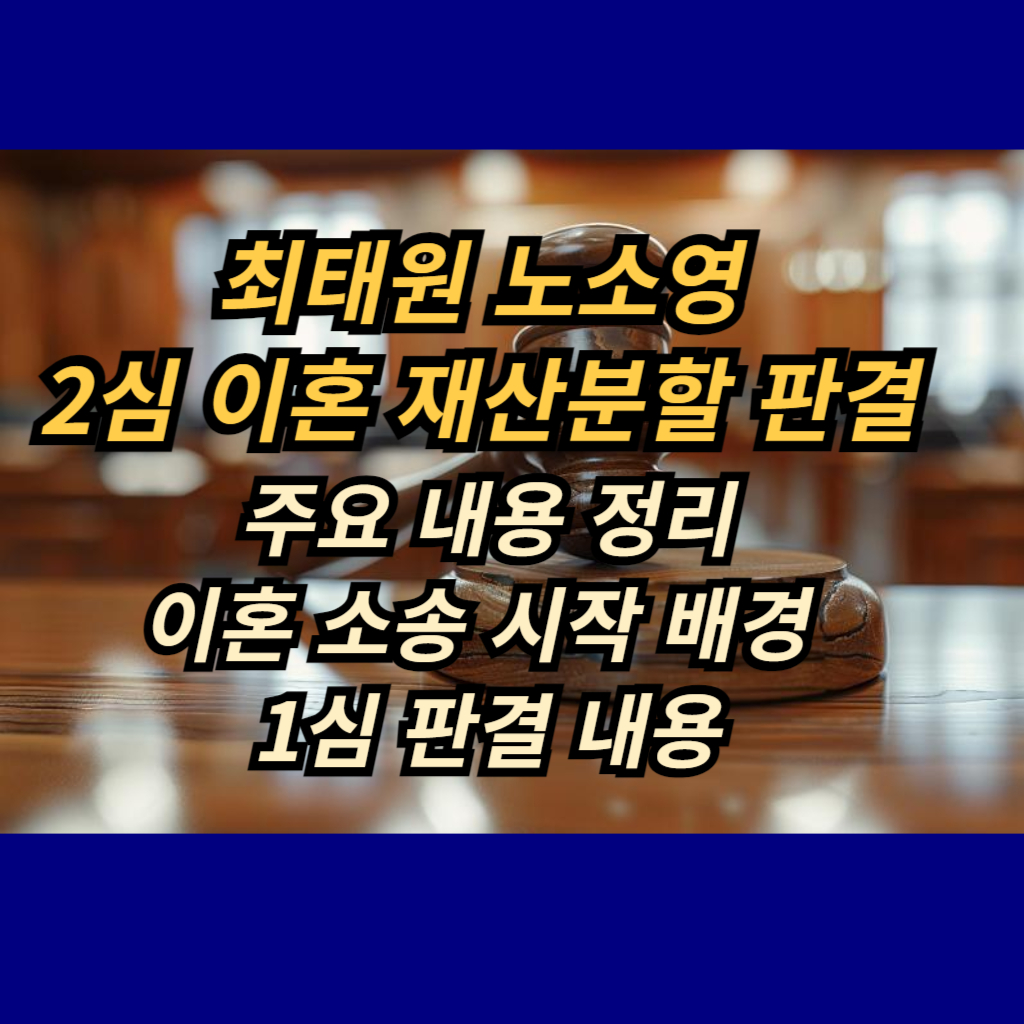  최태원 노소영 2심 이혼 재산분할 판결 주요 내용 정리,  이혼 소송 시작 배경 1심 판결 내용