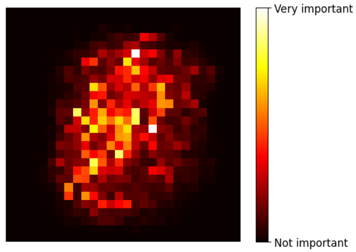 MNIST pixel importance of Random Forest Classifier