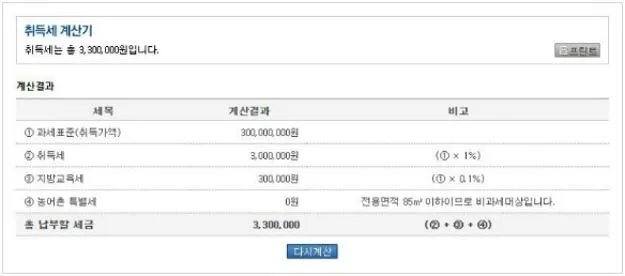 부동산 취득세 계산