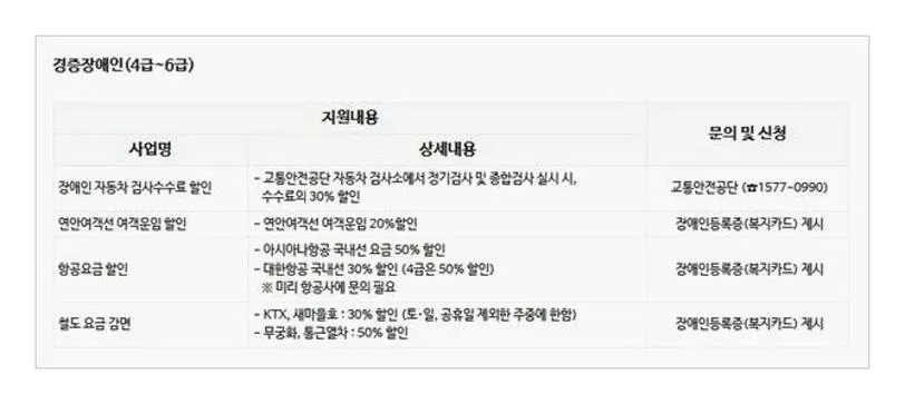 장애등급 혜택