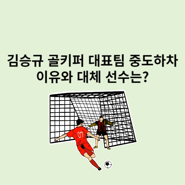 김승규-골키퍼-대표팀-중도하차-이유와-대체-선수는?