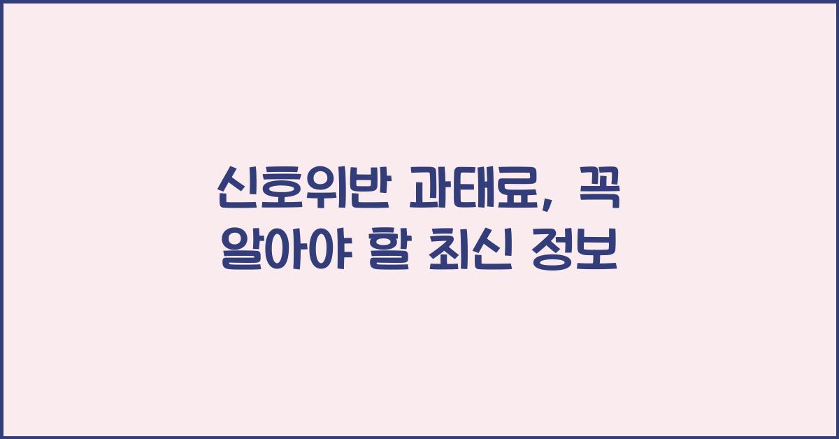 신호위반 과태료