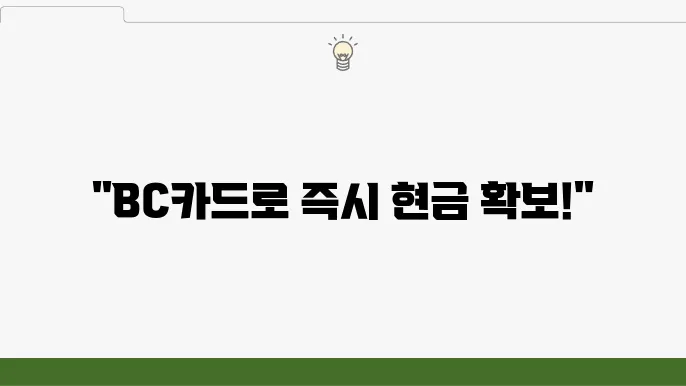 BC카드 현금서비스 - 주의사항