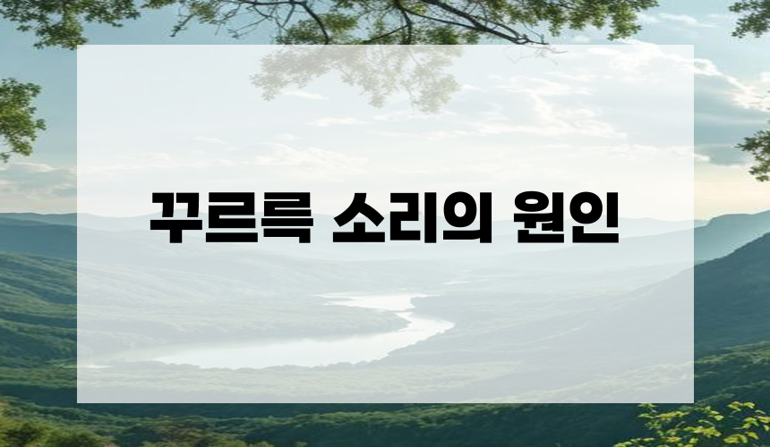 꾸르륵 소리의 원인