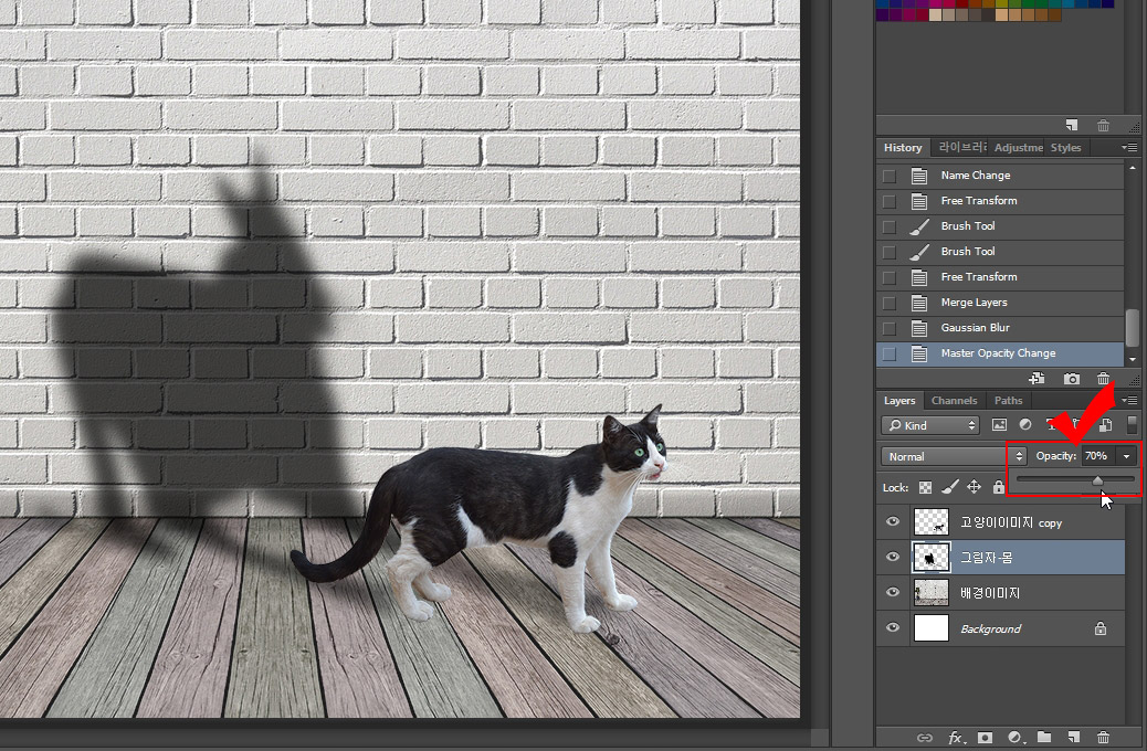 포토샵 그림자 투명도 조절