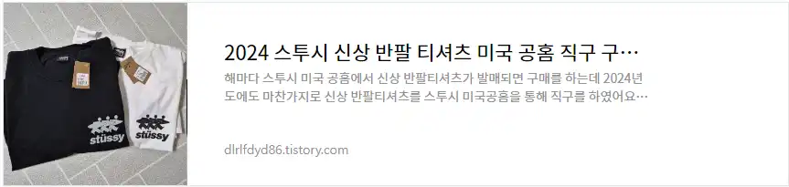 2024 스투시 신상 반팔 티셔츠 미국 공홈 직구 후기