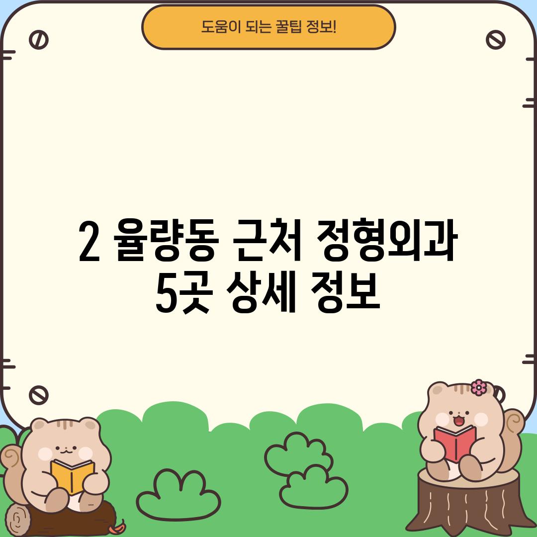 2. 율량동 근처 정형외과 5곳 상세 정보