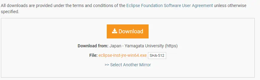 Windows Eclipse Installer 다운로드