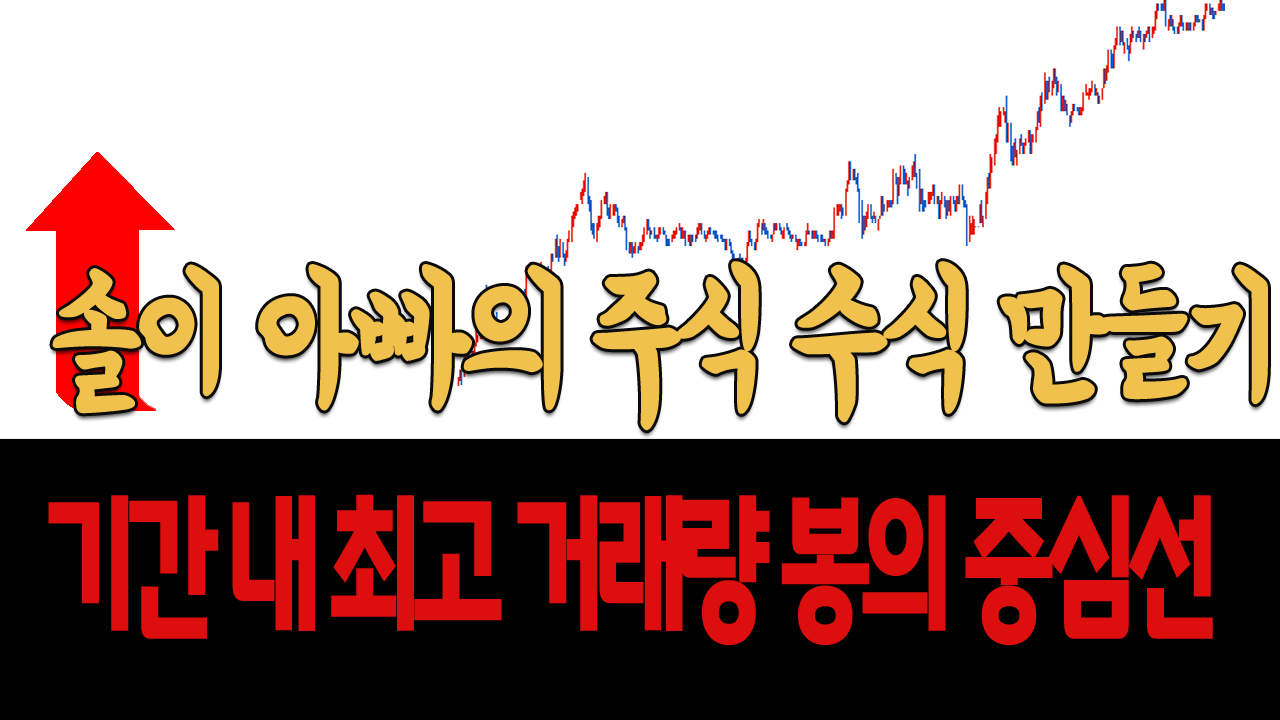  기간 내 최고거래량 봉의 시가,종가,중심선 만들기 -솔이 아빠의 주식 수식 만들기-