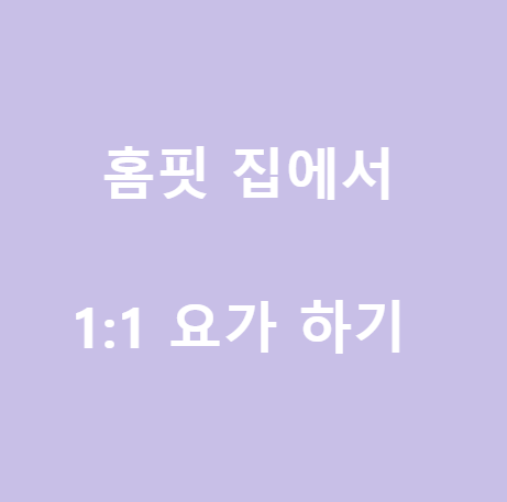  <홈핏> 우리 집에서 하는 1:1 개인 맞춤 요가