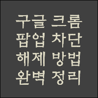  크롬 팝업 차단 해제 방법