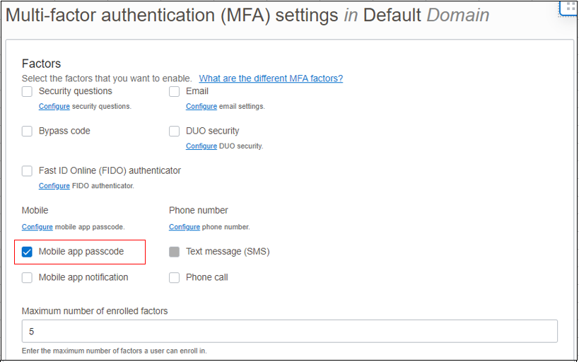 MFA - IAM with Identity Domain
