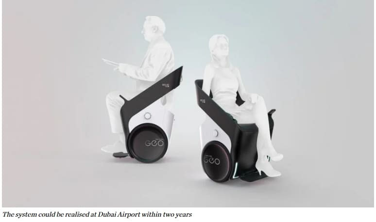 장애인 승객 위한 1인용 공항 자율차량 PriestmanGoode designs vehicle to help people with reduced mobility navigate airports