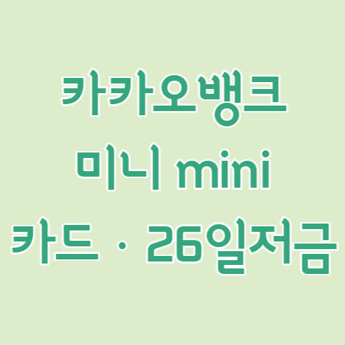  카카오뱅크 미니 미성년자 한도 재발급 외 모든것