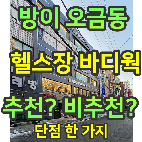 방이동 오금동 헬스장 바디웍 바디웍 2달 솔직 사용기