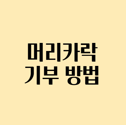  [어머나운동본부] 머리카락 기부 방법