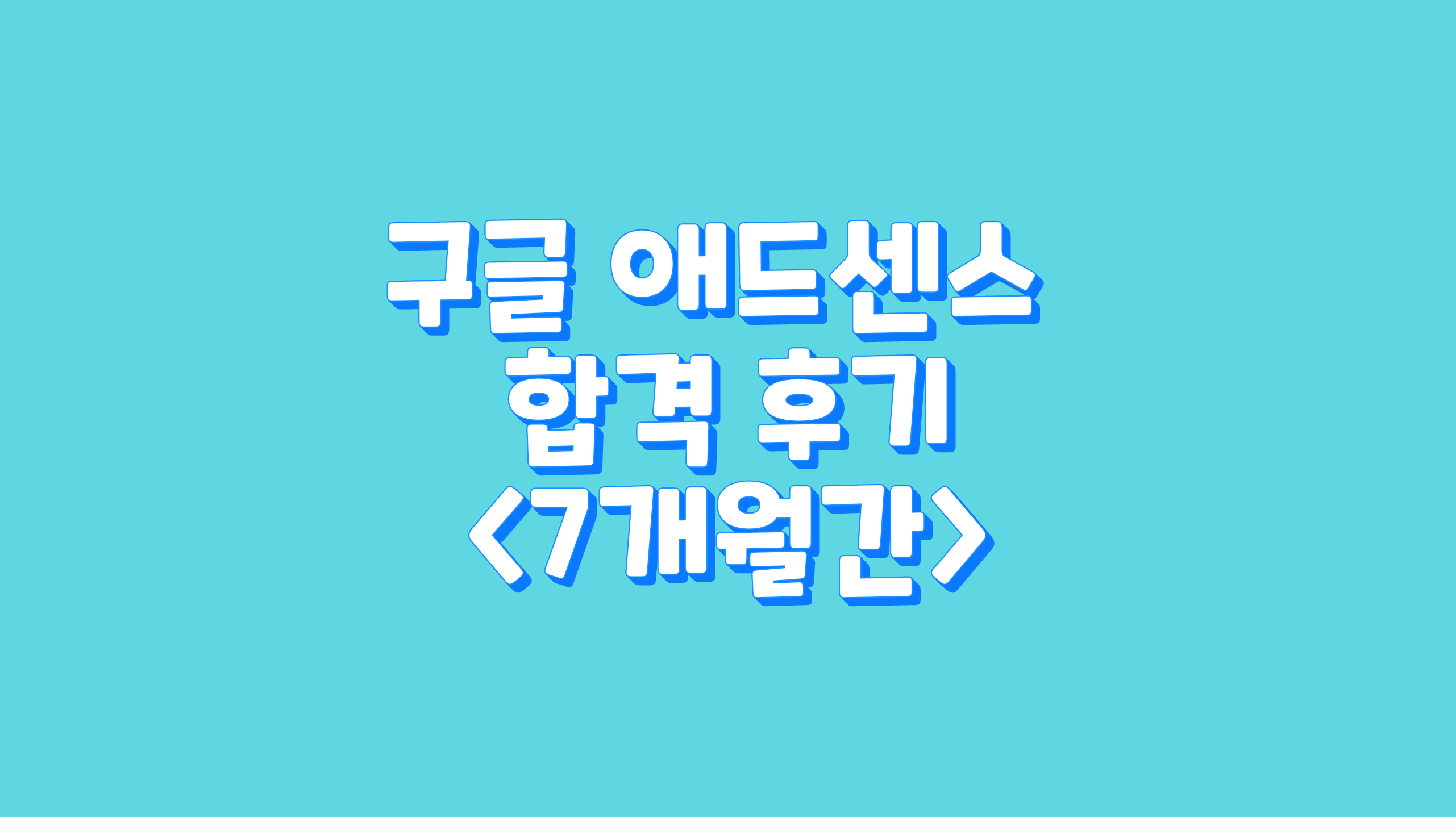 애드센스 합격 승인 후기<7개월만의 대장정>