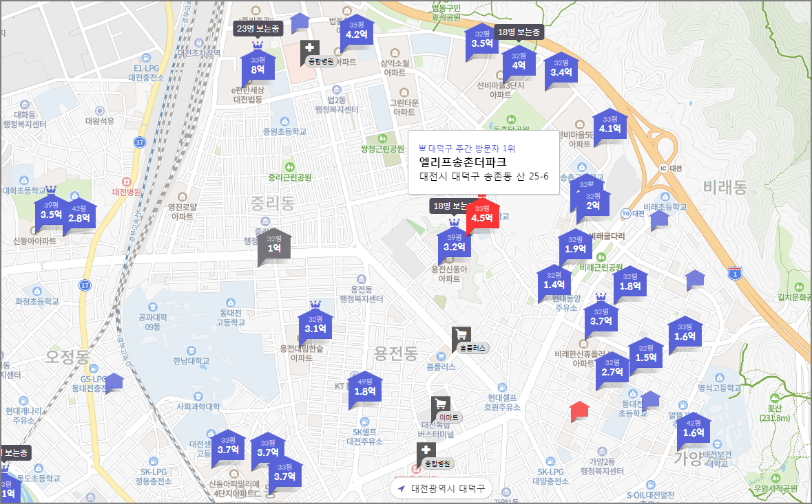 엘리프 송촌 더 파크 위치 및 주변시세