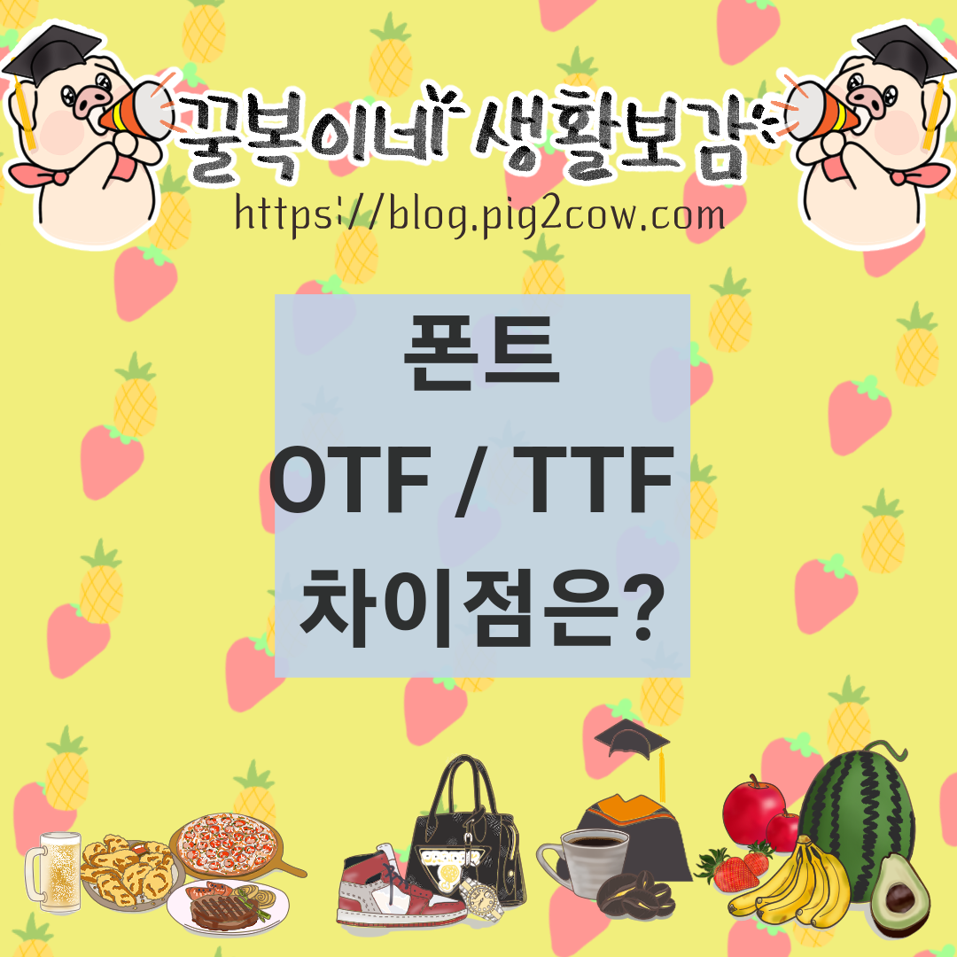  글꼴(font) 파일 종류 ? 폰트 TTF OTF 차이점 구분