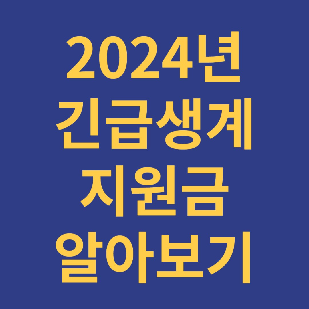  2024년 긴급생계지원금 긴급복지지원제도 지원대상 신청방법 지원금액