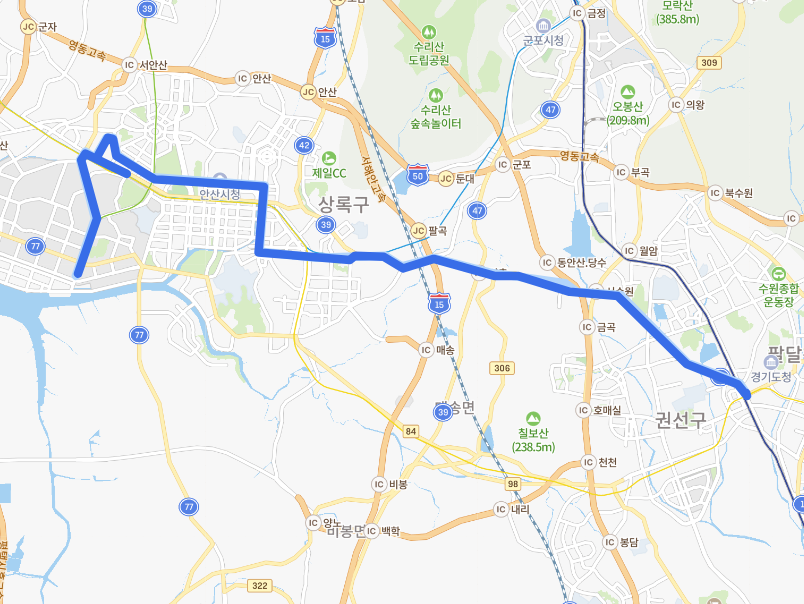  [안산] 707번버스 노선, 시간표 :  반월공단, 안산역, 수원역