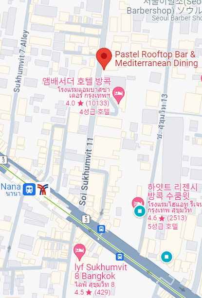 태국-방콕-스쿰빗-루프탑바-맛집-파스텔-루프탑바-구글맵-지도