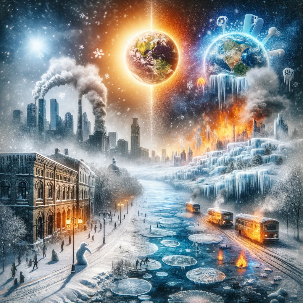 지구온난화-혹한기후-기후양극화-온세상이-얼어붙은-모습의-이미지