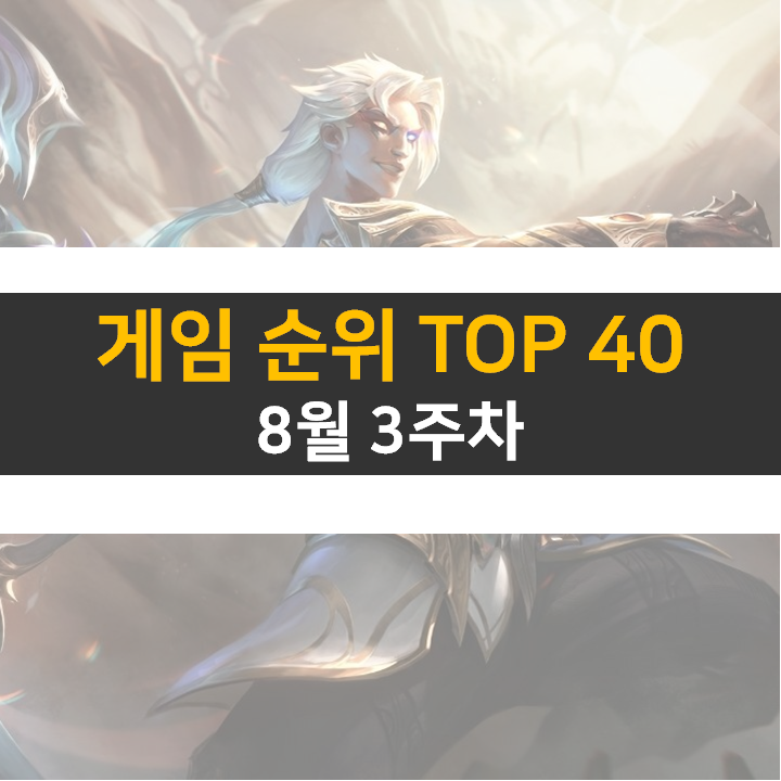  모바일, PC 온라인, 스팀 게임 순위 (2022년 8월 3주 차)