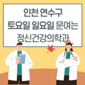 인천 연수구 토요일 일요일 정신건강의학과 진료 병원 리스트