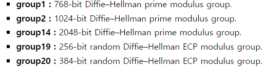 Aruba 그룹별 Diffie-Hellman