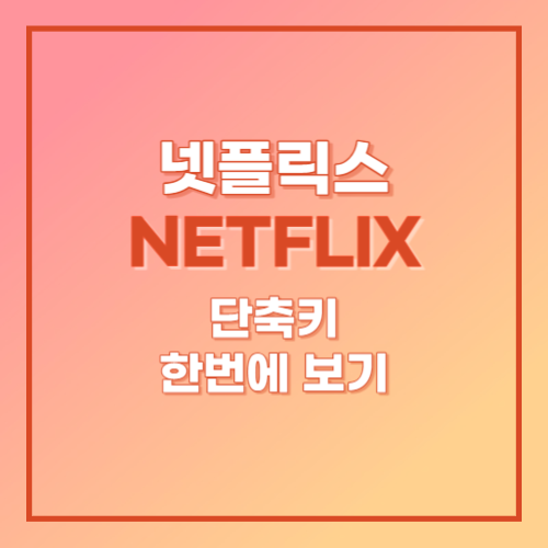 넷플릭스-NETFLIX-단축키-한번에-보기