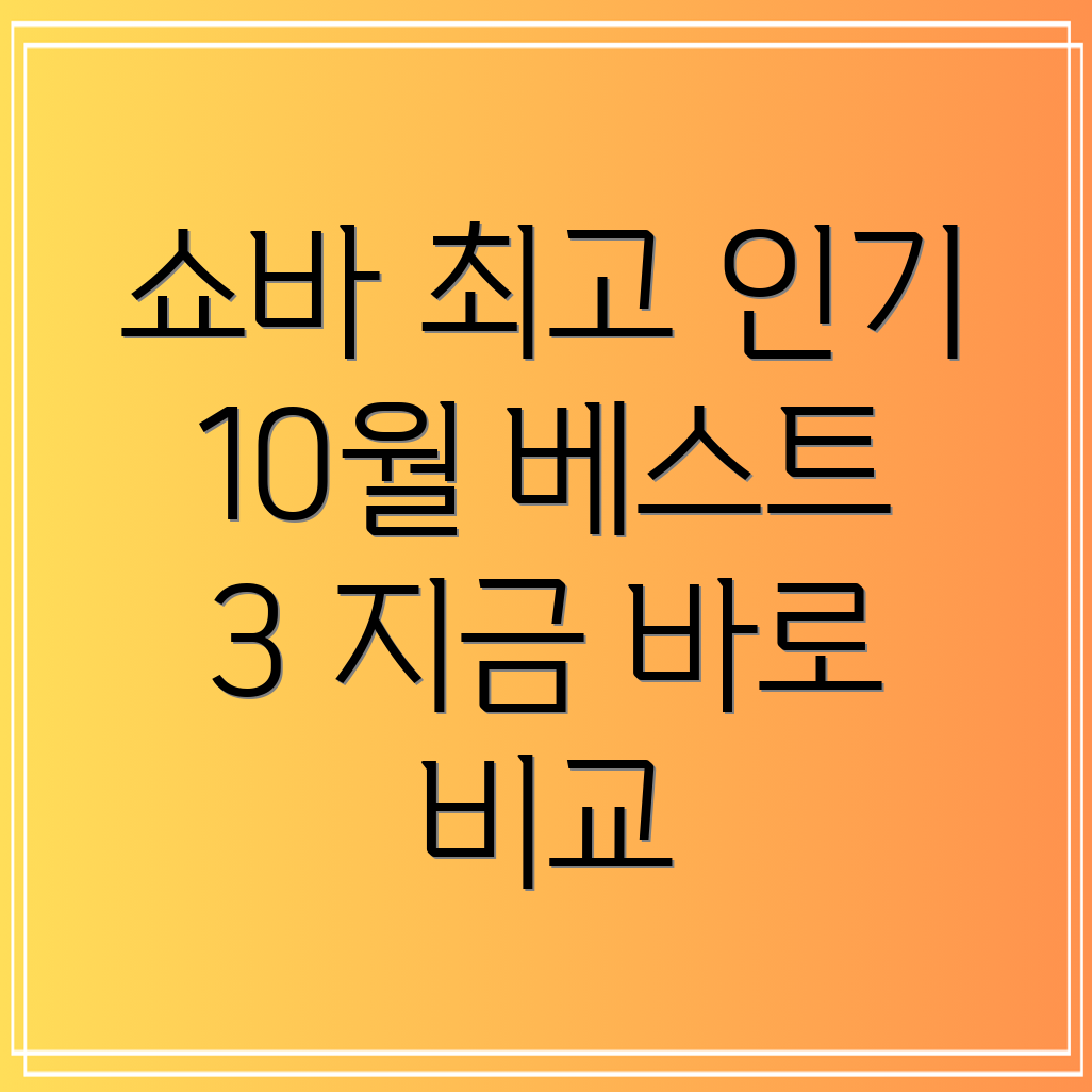 쇼바인기상품비교분석10월베스트3