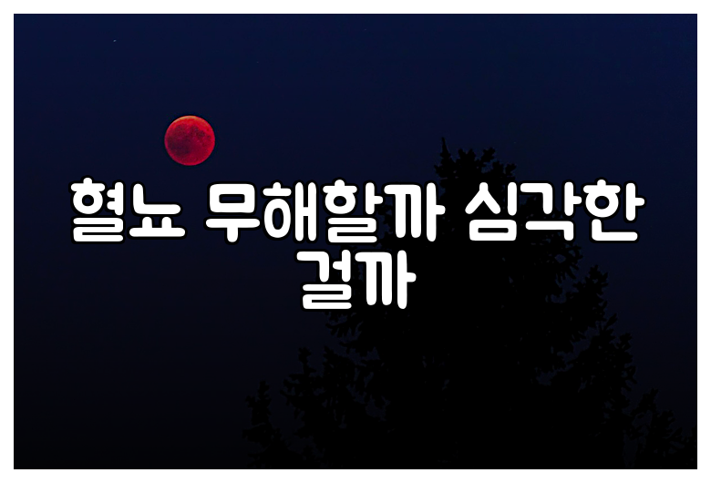 혈뇨 무해할까 심각한 걸까