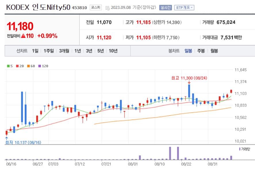 인도 ETF KODEX 인도NIFTY50