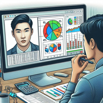 분석 도구로 데이터를 탐색하는 모습입니다.