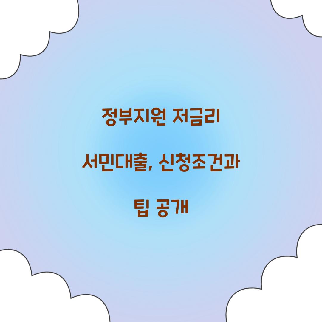 정부지원 저금리 서민대출