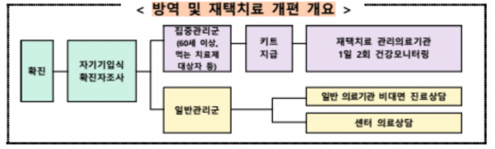 방역-및-재택치료-개편-개요표