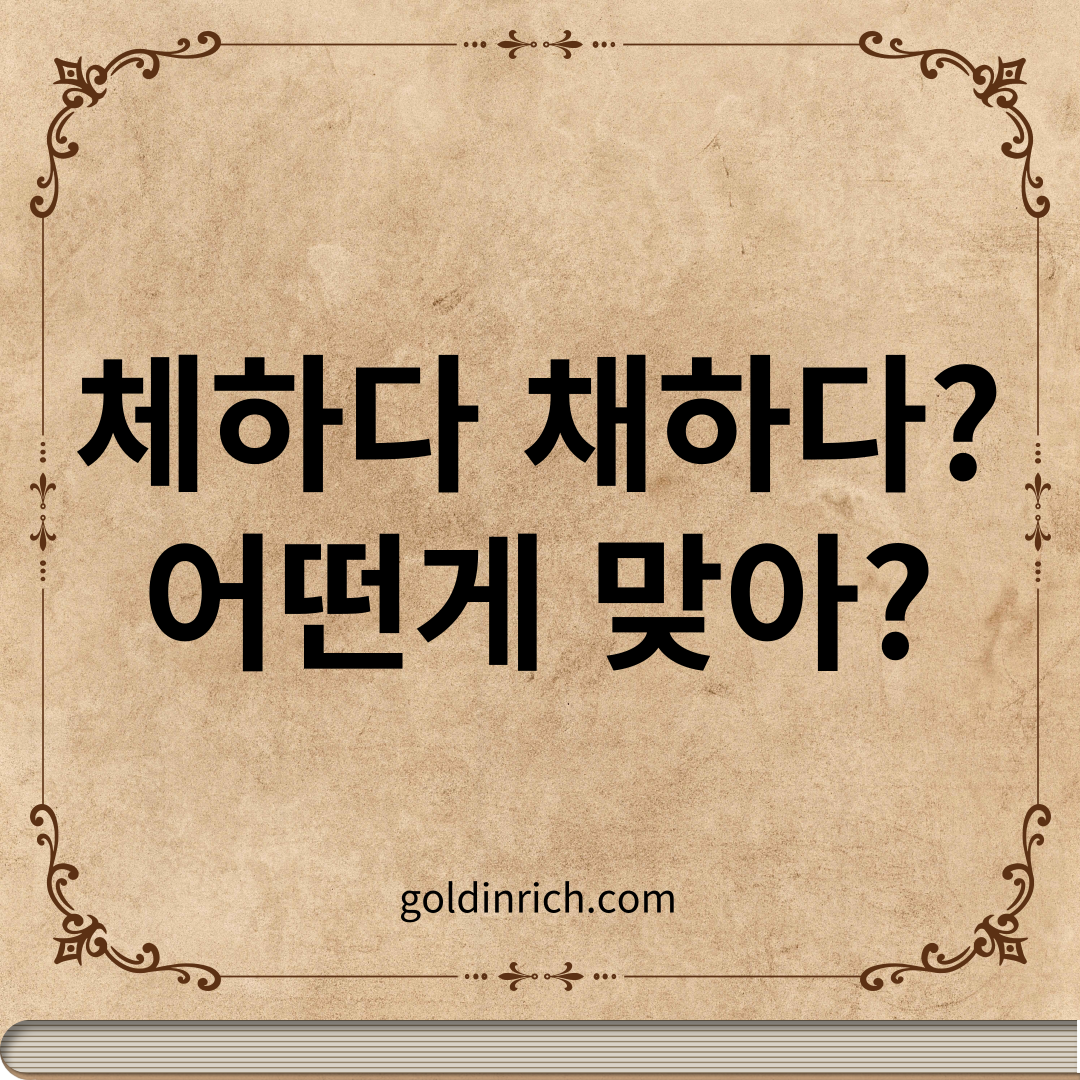  체하다 채하다 어떻게 구분해야 해?