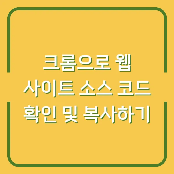 크롬으로 웹 사이트 소스 코드 확인 및 복사하기