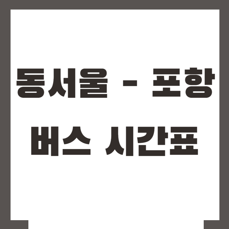 동서울 포항 버스 시간표