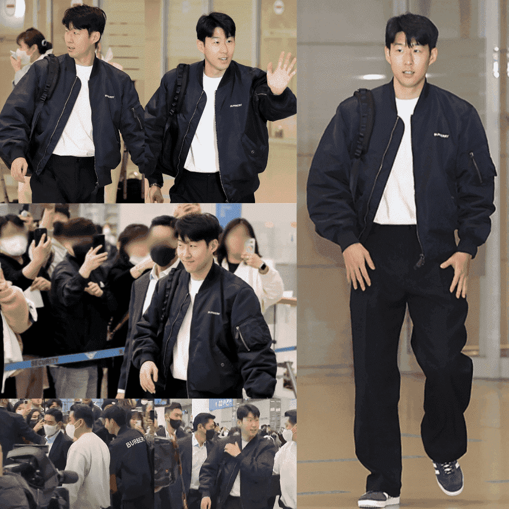손흥민이 귀국해 A매치 클리스만과 합류한다. 버버리 공항 패션 공항 마비 1