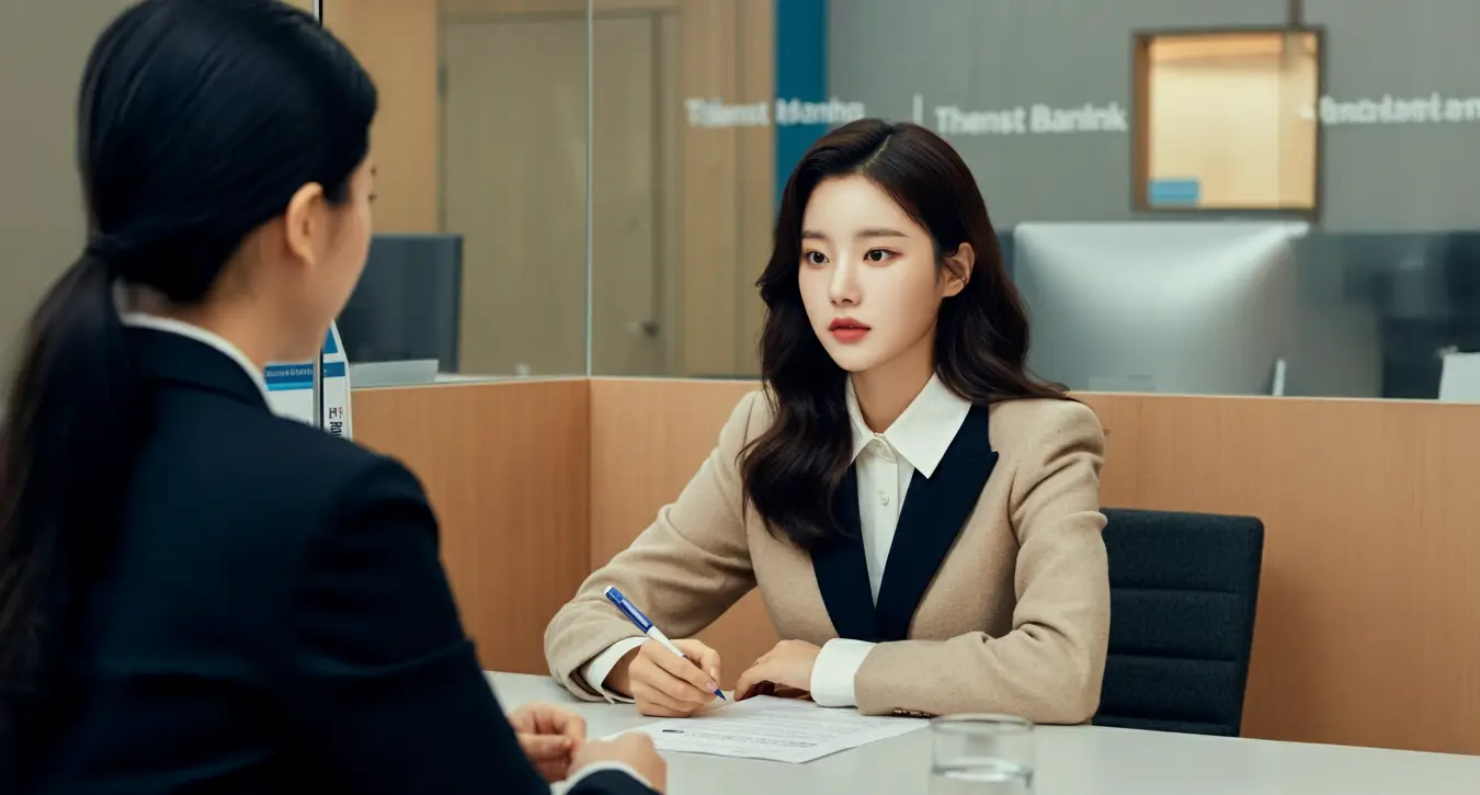 대출을 상담하는 여성