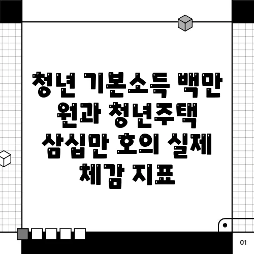 청년 기본소득 백만 원과 청년주택 삼십만 호의 실제 체감 지표