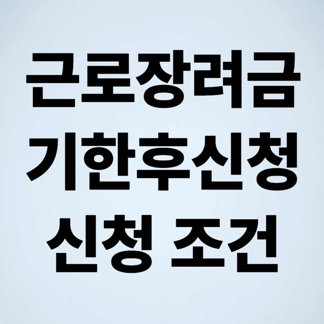 2025 근로장려금 기한후 신청 조건