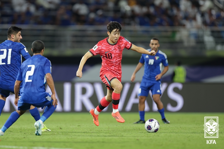 축구 국가 대표팀 경기 모습