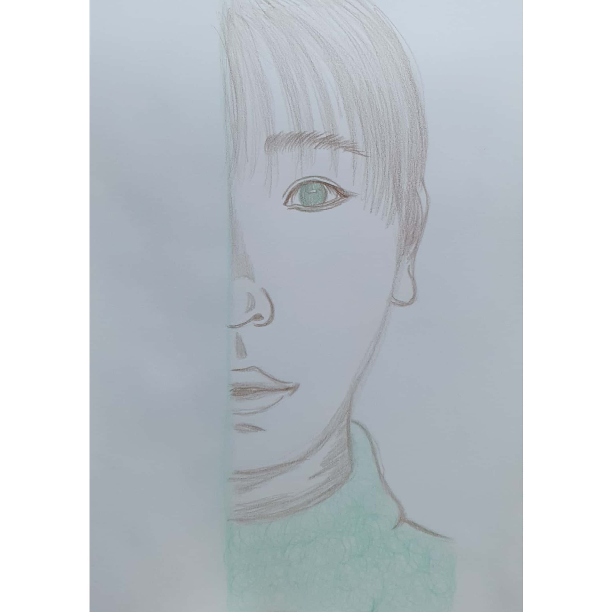  무엇인가를 목격한 표정의 자화상