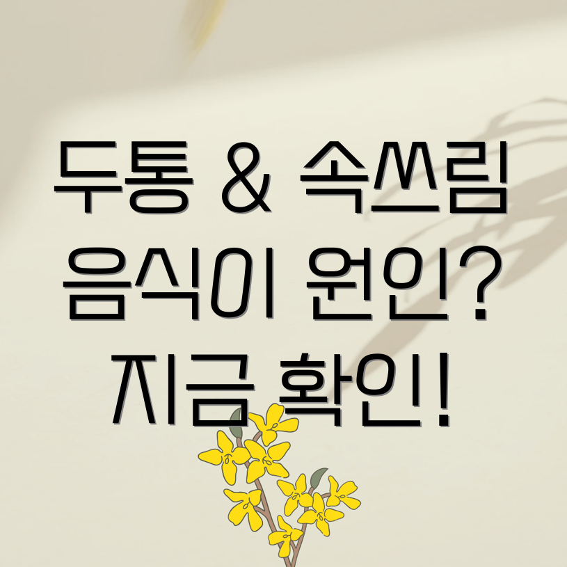 두통 속쓰림 음식