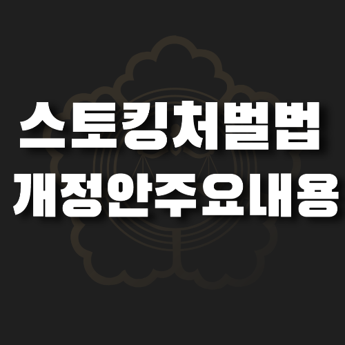 스토킹처벌법 개정안주요내용