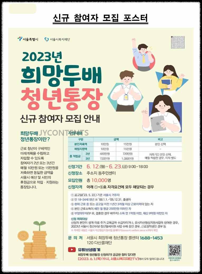 2023 서울시 희망두배 청년통장 신청 방법&#44; 기간 홈페이지