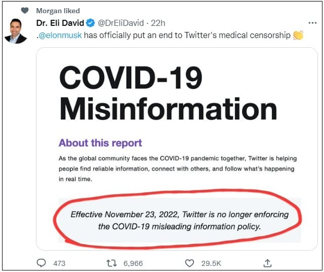 머스크&#44; 공식적으로 트위터의 의료 검열에 종지부 Elon musk has officially put an end to Twitter&#39;s medical censorship